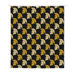 Spartan Warrior Helmet Pattern Print Polyester Shower Curtain