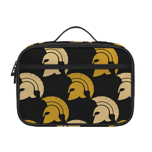 Spartan Warrior Helmet Pattern Print Portable Lunch Bag