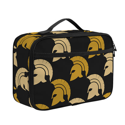 Spartan Warrior Helmet Pattern Print Portable Lunch Bag