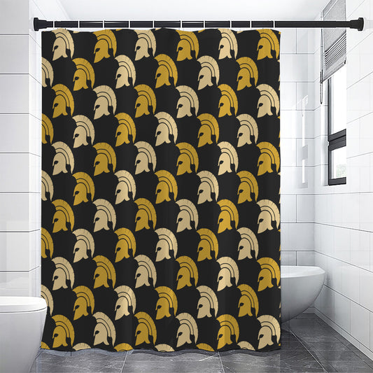 Spartan Warrior Helmet Pattern Print Premium Shower Curtain