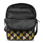 Spartan Warrior Helmet Pattern Print Rectangular Crossbody Bag