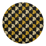 Spartan Warrior Helmet Pattern Print Round Blanket