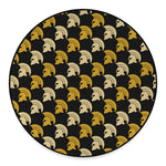 Spartan Warrior Helmet Pattern Print Round Floor Mat