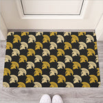 Spartan Warrior Helmet Pattern Print Rubber Doormat