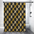 Spartan Warrior Helmet Pattern Print Shower Curtain