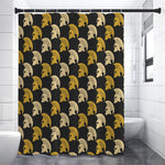 Spartan Warrior Helmet Pattern Print Shower Curtain