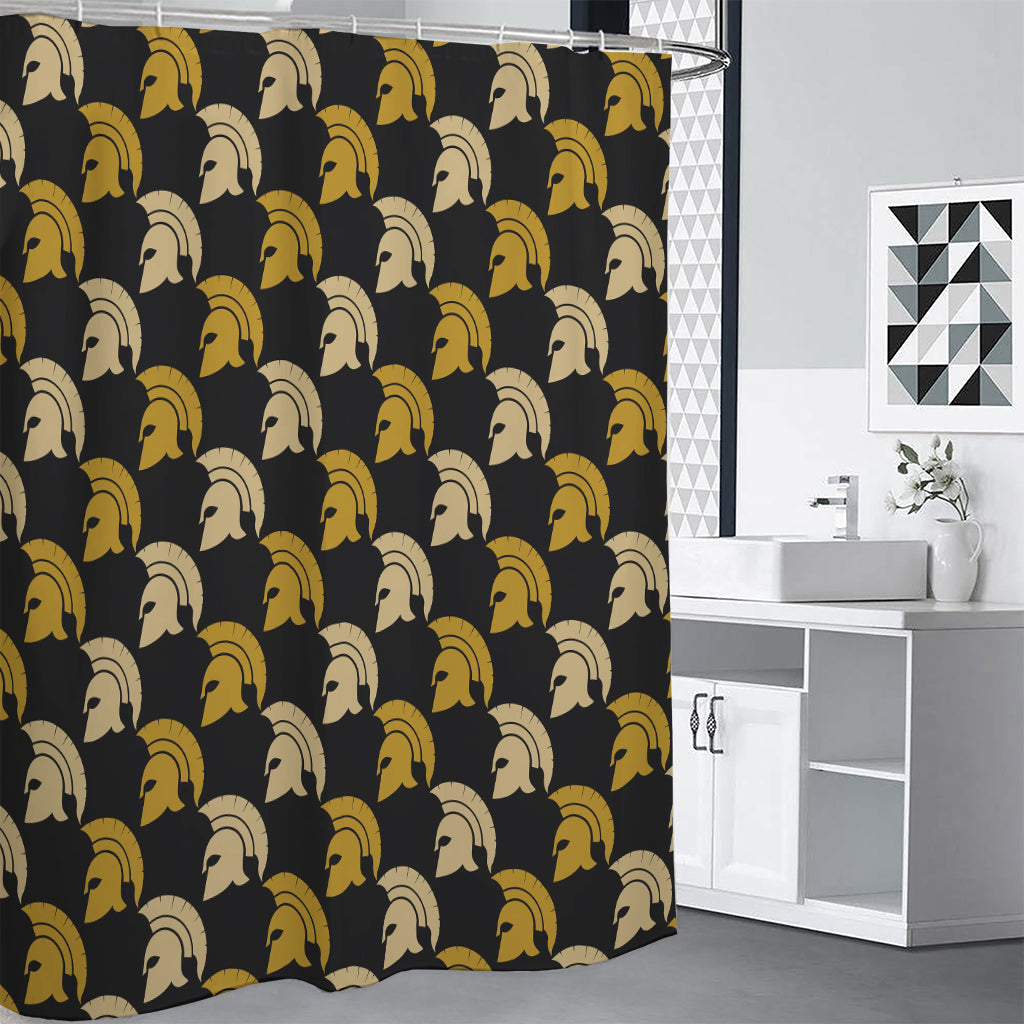 Spartan Warrior Helmet Pattern Print Shower Curtain