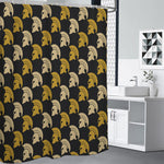 Spartan Warrior Helmet Pattern Print Shower Curtain