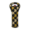 Spartan Warrior Helmet Pattern Print Single Neoprene Wine Tote