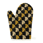 Spartan Warrior Helmet Pattern Print Single Oven Mitt