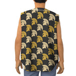 Spartan Warrior Helmet Pattern Print Sleeveless Baseball Jersey
