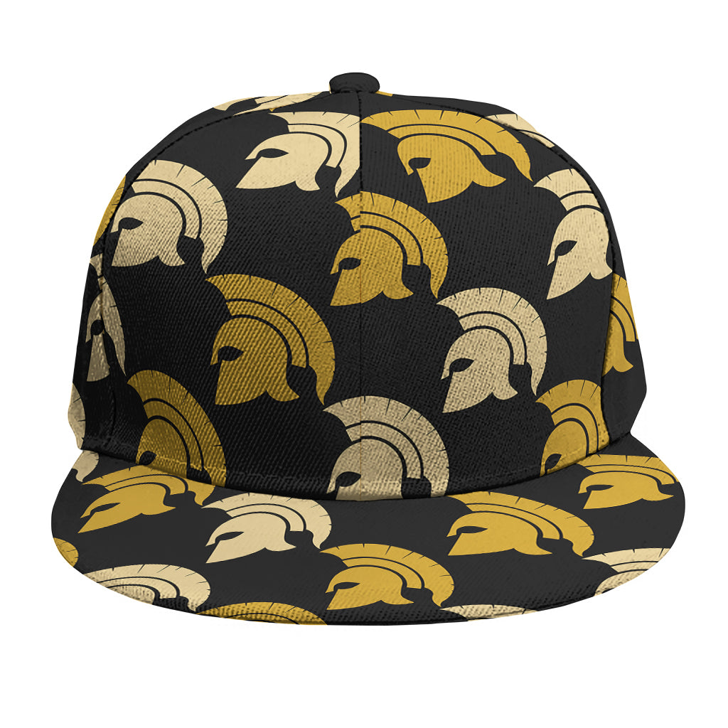 Spartan Warrior Helmet Pattern Print Snapback Cap