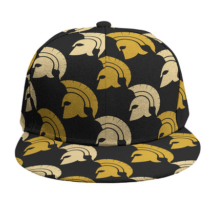 Spartan Warrior Helmet Pattern Print Snapback Cap