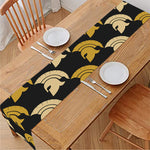 Spartan Warrior Helmet Pattern Print Table Runner