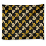 Spartan Warrior Helmet Pattern Print Tapestry