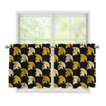 Spartan Warrior Helmet Pattern Print Tier Curtains