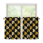 Spartan Warrior Helmet Pattern Print Tier Curtains