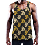 Spartan Warrior Helmet Pattern Print Training Tank Top