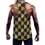 Spartan Warrior Helmet Pattern Print Training Tank Top