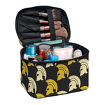 Spartan Warrior Helmet Pattern Print Travel Makeup Bag