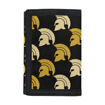 Spartan Warrior Helmet Pattern Print Trifold Wallet