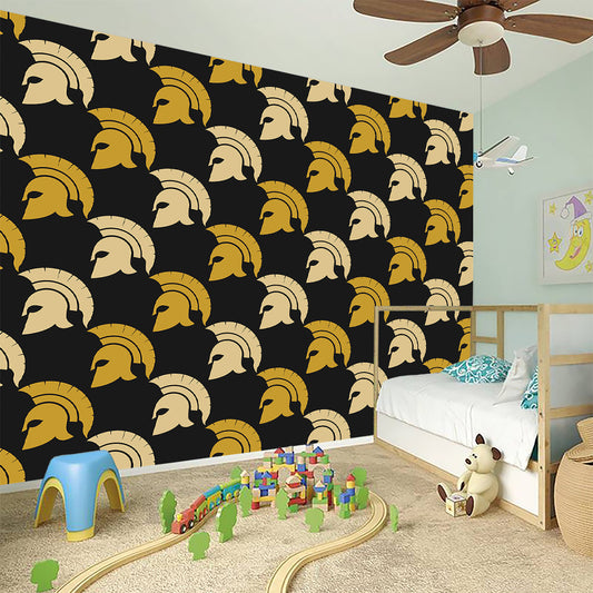Spartan Warrior Helmet Pattern Print Wall Sticker