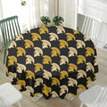 Spartan Warrior Helmet Pattern Print Waterproof Round Tablecloth