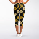 Spartan Warrior Helmet Pattern Print Women's Capri Leggings