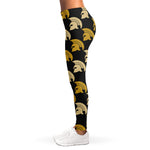 Spartan Warrior Helmet Pattern Print Women's Leggings