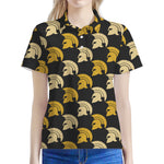 Spartan Warrior Helmet Pattern Print Women's Polo Shirt
