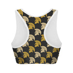 Spartan Warrior Helmet Pattern Print Women's Sports Bra