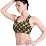 Spartan Warrior Helmet Pattern Print Women's Sports Bra