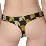 Spartan Warrior Helmet Pattern Print Women's Thong