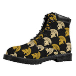 Spartan Warrior Helmet Pattern Print Work Boots