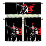 Spartan Warrior Print 3 Piece Kitchen Curtains