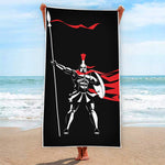 Spartan Warrior Print Beach Towel