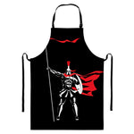 Spartan Warrior Print Bib Apron With Pocket