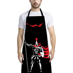 Spartan Warrior Print Bib Apron With Pocket
