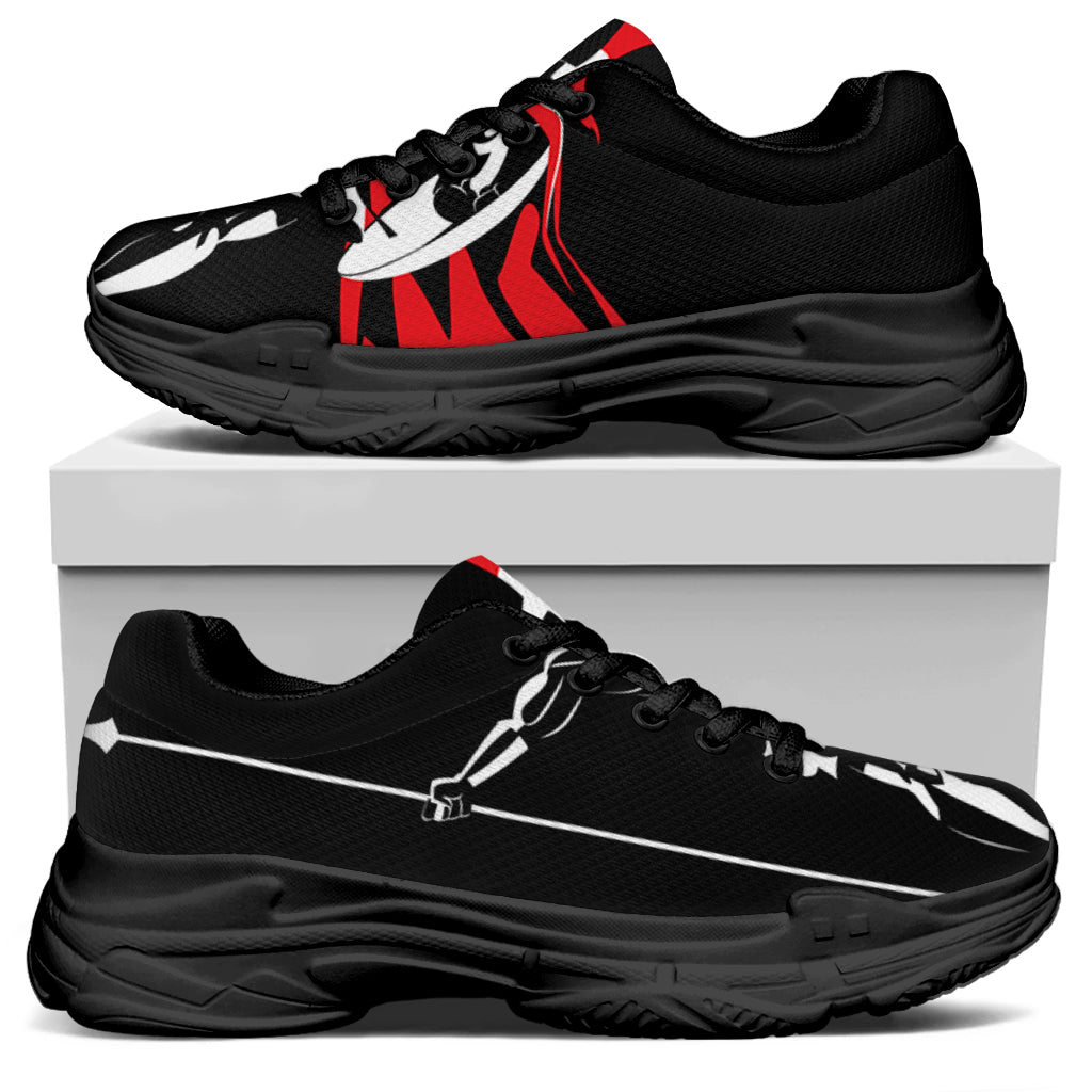 Spartan Warrior Print Black Chunky Shoes