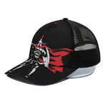 Spartan Warrior Print Black Mesh Trucker Cap