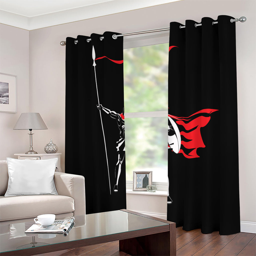 Spartan Warrior Print Blackout Grommet Curtains