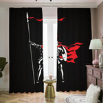 Spartan Warrior Print Blackout Pencil Pleat Curtains