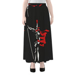 Spartan Warrior Print Chiffon Maxi Skirt