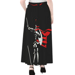 Spartan Warrior Print Chiffon Maxi Skirt