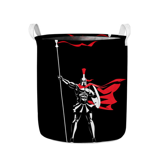 Spartan Warrior Print Collapsible Laundry Basket