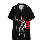 Spartan Warrior Print Cotton Hawaiian Shirt