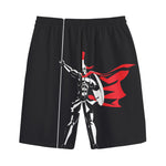 Spartan Warrior Print Cotton Shorts