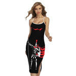 Spartan Warrior Print Cross Back Cami Dress