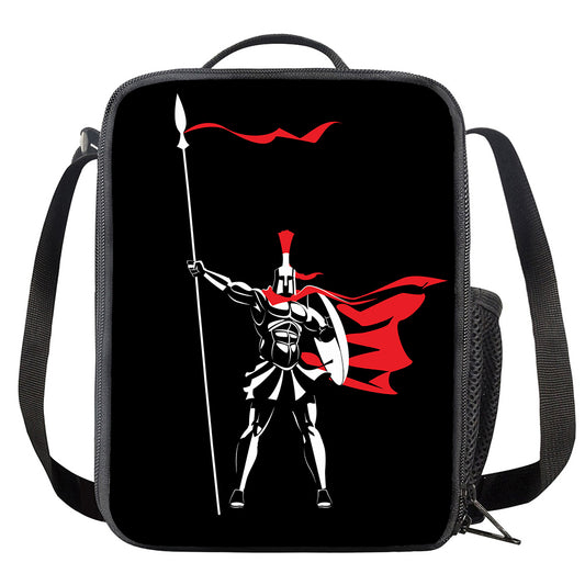 Spartan Warrior Print Crossbody Lunch Bag