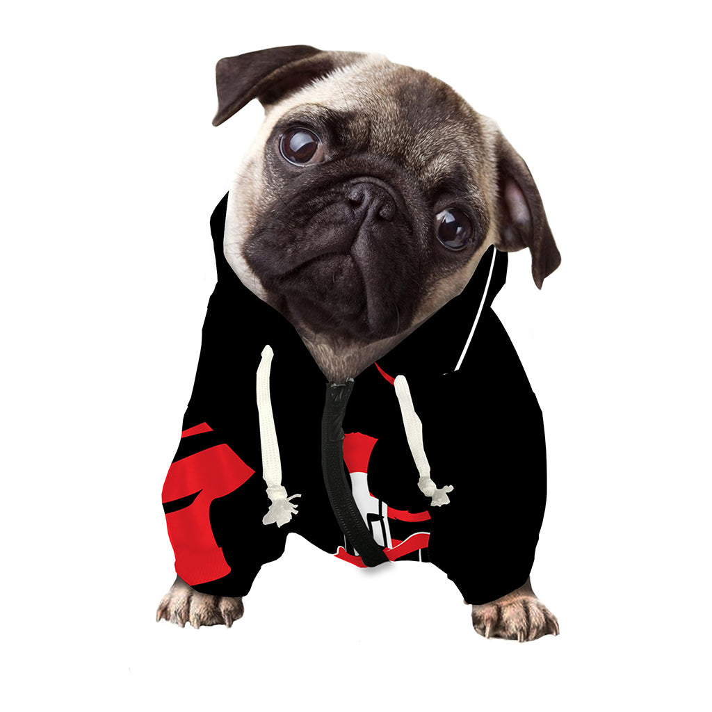 Spartan Warrior Print Dog Zip Up Hoodie